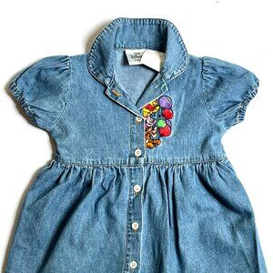 Disney Girls Denim Dress with Winnie the Pooh Embroidery, 12M